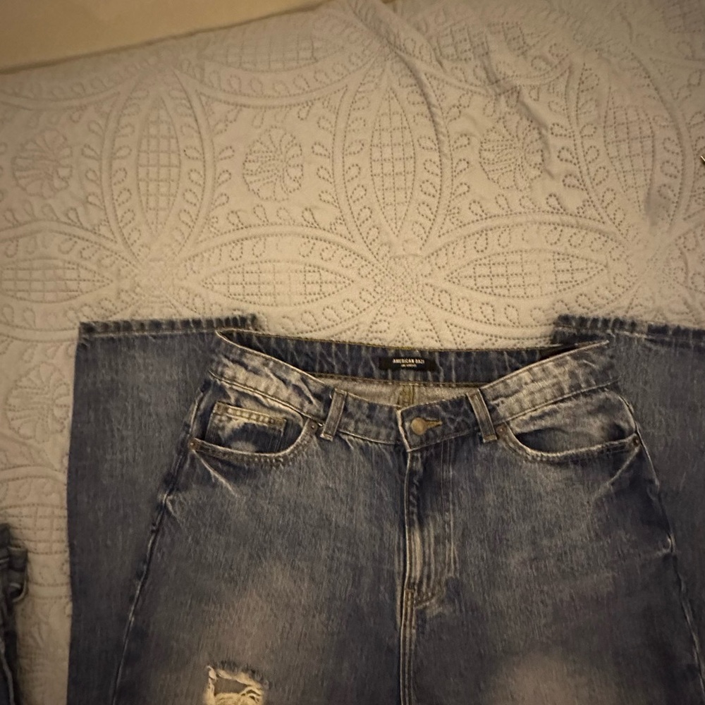 American Bazi Blue Straight Leg Jeans